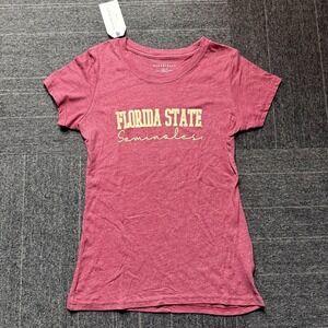Florida State Seminoles Shirt Small V Neck Red FSU NCAA NWT Women's Boxercraft